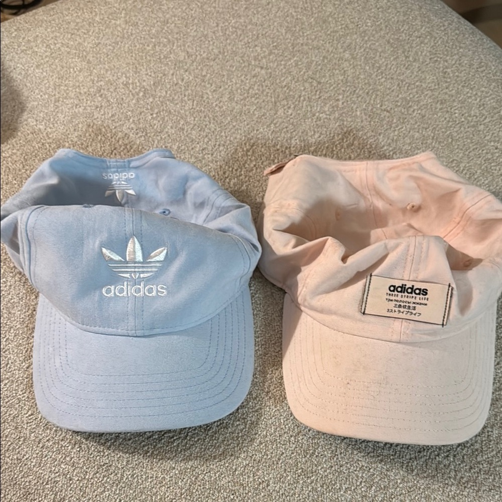 Adidas Light Blue and Soft Pink Caps